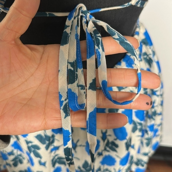 Klesis Empire Waist Floral Blue and White Strappy Mini Dress - Picture 11 of 11